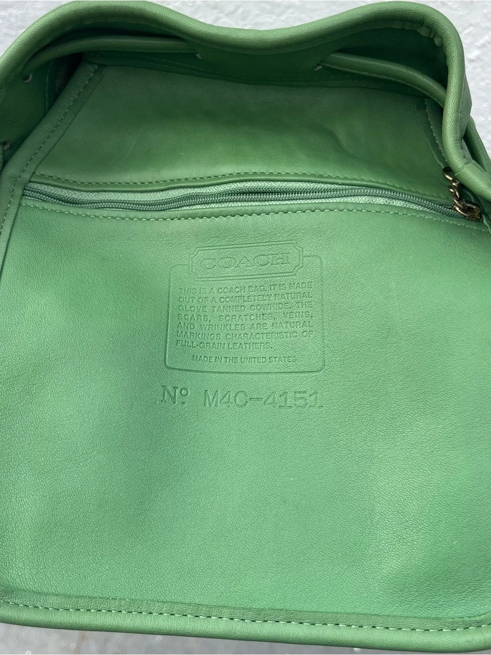 π Vintage 4151 Green Leaf Coach Thompson Drawstring Bucket Bag π - Picture 4 of 14